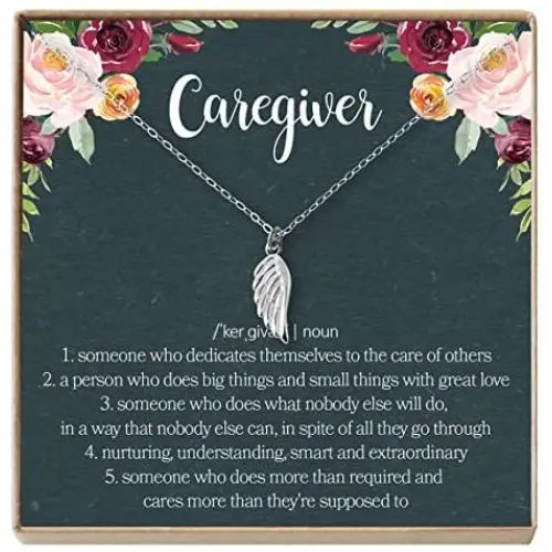 Caregiver Thank You Gift Necklace: Caretaker, Nurse, Attendant, Appreciation, Wing Caregiver Thank You Gift Necklace: Caretaker, Nurse, Attendant, Appreciation, Wing