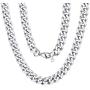 ChainsPro 3/4/6/9/12mm Box/Cuban Link Chain Necklace,14/18/22/24/26/28/30 inch, 316L Stainless Steel/18K Gold Plated/Black -Send Gift Box