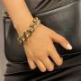 Chunky Necklaces Bracelet Set Leopard Print Punk Chain Gold Statement Collar Necklace Hip Hop Curb Cuban Thick Short Choker Chunky Thick Chain Necklace for Women Jewelry Party