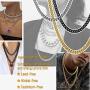 PROSTEEL Stainless Steel Cuban Chain Necklace, Silver/Gold/Black Tone, Nickel-Free, Hypoallergenic Necklace, W: 4.8mm-14mm, L: 14inch-30inch, Come Gift Box
