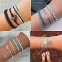 Wremily 15-20 Pieces Wave Strand Bracelet Set Handmade Braided Rope Bracelet for Women Girls, Adjustable Waterproof Multicolor Surfer String Bracelet Handcrafted Jewelry