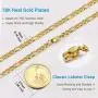 PROSTEEL 316L Stainless Steel Figaro Chain Necklace for Men/Women, Black/18K Real Gold Plated, 4mm to 13mm, 14inch to 30inch, Come Gift Box
