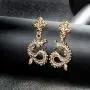Rambling Rose Fashion Snake Drop Earrings for Women Men Gold Color Crystal Alloy Statement Exaggerated Earrings Animal Jewelry