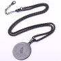 U7 Bible Verse Prayer Necklace for Men Women 18K Gold Plated Stainless Steel Christian Jewelry Praying Hands Coin Medal Pendant, with Chain 20'' 22'' 24'', Custom Text Engravable, Gift Box Packed