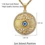 Lee Island Fashion 24K Gold Plated Eye of Horus On Tree Of Life Egyptian Protection Pendant Stainless Steel Necklace For Men Boys, 24 Inch Chain Blue Evil Eye Jewelry