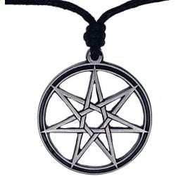 OhDeal4U Septagram 7 Pointed Fairy Star Heptagram Pewter Pendant Charm Amulet w Necklace