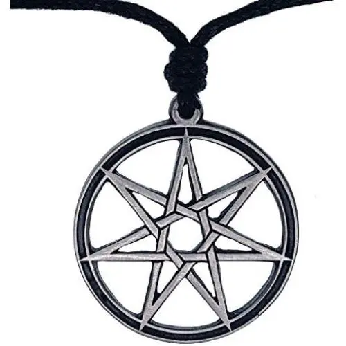 OhDeal4U Septagram 7 Pointed Fairy Star Heptagram Pewter Pendant Charm Amulet w Necklace OhDeal4U Septagram 7 Pointed Fairy Star Heptagram Pewter Pendant Charm Amulet w Necklace