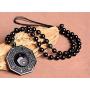 Handmade natural obsidian auspicious wealthy mother elephant jade pendant necklace