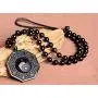 Handmade natural obsidian auspicious wealthy mother elephant jade pendant necklace