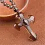 DUOVEKT Natural Ice Obsidian Cross Amulet Pendant Necklace for Women Men Hand Carved Stone Beads Chain Jewelry