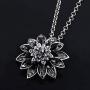 Black Dahlia Necklace,Crystal Jewelry Flower Pendant for Women Gift Custume Accessory