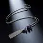 BULINLIN Long Turquoise Necklaces for Women - Sweater Chain Fashion Jewelry with Pendant Silver Tassel, Necklace Gifts for Women