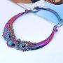 GRACE JUN Vintage Exaggerated Ethnic Carved Chunky Collar Choker Necklace Costume Jewelry