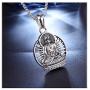 Xusamss Titanium Steel Buddha Religious Pendant Necklace,22inches Link Chain