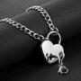 HZMAN Lover Heart Padlock Necklace Stainless Steel Padlock Collar Choker for Men Women with Lock and Key 24 Inch