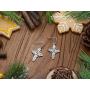 RareLove Vintage Cross Two Tone Golden Star Christmas Piercing Dangle Earrings CZ Rhinestone Silver Plated Alloy Holiday Jewelry For Women Girls