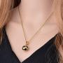HSQYJ Stainless Steel Enamel Football Necklace Soccer Pendant Player Pendant Charm Necklaces Athlete Sport Fan Gift Jewelry Gold Plated for Men Women