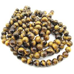 Bracelet Natural Jewelry Stone Agate Smooth Loose Bead Energy Stone Suitable for Jewelry Stone Bracelet Necklace Earrings DIY 8mm (Tiger Eye)