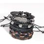 MRSXXNT Wrap Bracelets Mens Women Cowhide Multi-Layer Braided Leather Bracelet Bangle Adjustable Bracelet