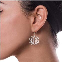 MANZHEN Personalized Monogram Earrings Dangle Name Earrings Custom Made with Any Names