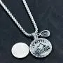 Stainless Steel Christian Coin Pendant Necklace Faith Can Move Mountains Matthew 19:20 with Mustard Seed Charms Stainless Steel Christian Coin Pendant Necklace Faith Can Move Mountains Matthew 19:20 with Mustard Seed Charms