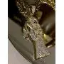 Shop-iGold Men Women 925 Italy Gold Finish Iced Silver Santa Muerte Charm Ice Out Pendant Stainless Steel Real 2 mm Rope Chain Necklace, Mens Jewelry, Iced Pendant, Rope Necklace