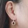 Dazzlingrock Collection 10K Each 6 MM Cushion Gemstone & Round Diamond Ladies Halo Style Dangling Drop Earrings, Rose Gold