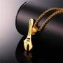 U7 Cool Vintage Sword Design Cross Pendant Necklace for Men - with 22 Inches Chain Stainless Steel Or 18K Gold Plated Jewelry
