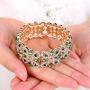 EVER FAITH Womens Crystal Elegant Wedding Knot Tear Drop Elastic Stretch Bracelet