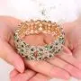EVER FAITH Womens Crystal Elegant Wedding Knot Tear Drop Elastic Stretch Bracelet EVER FAITH Womens Crystal Elegant Wedding Knot Tear Drop Elastic Stretch Bracelet