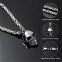 WESTMIAJW Mens Stainless Steel Silver Large Heavy Skull Pendant Necklace Chain Bracelet Set Gothic Punk Biker Jewelry 55/60/70cm WESTMIAJW Mens Stainless Steel Silver Large Heavy Skull Pendant Necklace Chain Bracelet Set Gothic Punk Biker Jewelry 55/60/70cm