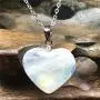 Heart Moonstone Pendant Necklace, Natural Moonstone Jewelry For Woman Lady Blue Light Crystal 15x6mm Beads 925 Silver Chains AAAAA Heart Moonstone Pendant Necklace, Natural Moonstone Jewelry For Woman Lady Blue Light Crystal 15x6mm Beads 925 Silver Chains AAAAA