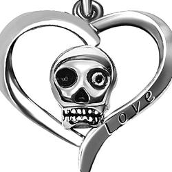 JMQJewelry Heart Skull Halloween Love Dangle 3 Colors Charms Beads for Bracelet Women