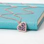 ENZOMAR Amethyst Crystal Heart Necklace for Women - 1 Year Anniversary Necklace for Girlfriend, Healing Crystal Necklace, Little Girls Jewelry, Wedding Anniversary, Dainty Necklace