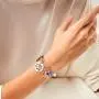 M MOOHAM Butterfly Charm Bracelets for Women, She Flies with Brave Wings Rose Gold Stainless Steel Bangle Bracelet 26 Letters Initial Charm Butterfly Bracelets for Women Teen Girls Jewelry Gifts