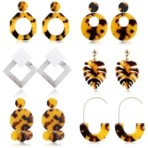 ORAZIO Acrylic Earrings for Women Drop Dangle Resin Earrings Set ORAZIO Acrylic Earrings for Women Drop Dangle Resin Earrings Set