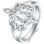 BORUO 925 Sterling Silver Ring Celtic Knot Heart Cross High Polish Tarnish Resistant Eternity Wedding Band Stackable Ring BORUO 925 Sterling Silver Ring Celtic Knot Heart Cross High Polish Tarnish Resistant Eternity Wedding Band Stackable Ring