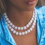 JINAO 10MM 18k Gold Plated Iced out Jumbo Square Sparkling Cluster Cubic Zirconia Tennis Link Chains for Men
