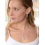 Mariell Platinum Plated Pear-Shaped CZ Bridal, Bridesmaids or Prom Necklace and Earring Set
