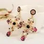 Big Cross Earrings,Color Crystal Baroque Drop Dangle Earrings for Women Teens Girls Bar Party Gifts