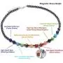 Top Plaza 7 Chakra Reiki Healing Crystals Gemstone Black Metal Hematite Magnetic Beads Therapy Necklace Bracelet with Tree of Life Pendant