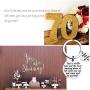 TIIMG 70th Birthday Gift Happy Birthday Keychain Turning 70 Years Old Gift for Women Men 70th Birthday Gift for Coworker Boss Papa Grandma