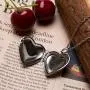 Fanery Sue Personalized Heart Locket Necklace That Holds Pictures Memory Photo Lockets Custom Any Photo Text&Symbols