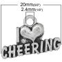 JGFinds Cheerleading Charms and Pendants - 110 Pieces (50 Pom-Pom Girl, 30 Cheerleader, 30 I Love Cheering), 20mm - 28mm, Silver Tone, DIY Cheerleader Gifts and Jewelry Making Supplies