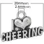 JGFinds Cheerleading Charms and Pendants - 110 Pieces (50 Pom-Pom Girl, 30 Cheerleader, 30 I Love Cheering), 20mm - 28mm, Silver Tone, DIY Cheerleader Gifts and Jewelry Making Supplies JGFinds Cheerleading Charms and Pendants - 110 Pieces (50 Pom-Pom Girl, 30 Cheerleader, 30 I Love Cheering), 20mm - 28mm, Silver Tone, DIY Cheerleader Gifts and Jewelry Making Supplies
