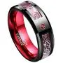 TUNGSTORY 8mm Tungsten Carbide Wedding Ring with Silver Celtic Dragon and Red Carbon Fiber Inlay Beveled Edge Comfort Fit Size 6-16 TUNGSTORY 8mm Tungsten Carbide Wedding Ring with Silver Celtic Dragon and Red Carbon Fiber Inlay Beveled Edge Comfort Fit Size 6-16