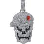 Moca Jewelry Hip Hop Iced Out Bling Personality Skull Pendant 18K Gold Plated Chain Necklace for Men Women
