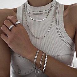 Crazy Feng Gold Choker Necklaces for Women Silver Star Choker Necklace Circle Choker Necklace Rope Snake Chain Necklace Simple Dainty Choker Necklace Trendy Jewelry Gift