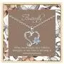 LOVEON Sterling Silver Butterfly Necklace Heart Pendant with Cubic Zirconia Butterfly Jewelry Gifts for Women Girls Girlfriend, 18 Inches LOVEON Sterling Silver Butterfly Necklace Heart Pendant with Cubic Zirconia Butterfly Jewelry Gifts for Women Girls Girlfriend, 18 Inches