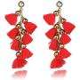 Colorful Layered Tassel Earrings for Women Bohemian Drop Dangle Earrings Tassel Fringe for Ladies Daily Wear Wedding Christmas Gifts